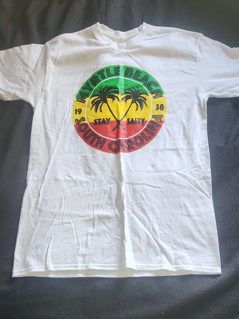 Myrtle Beach South Carolina 'Stay Salty' Palm Graphic Tee - White
